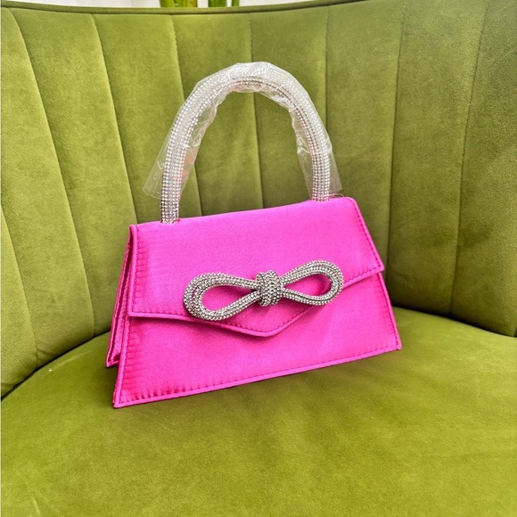 house of she Handbags - Chic Pink Mini Bag with Gold Bow